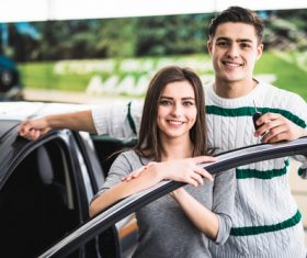 Couple buying new car Stock Photo 02