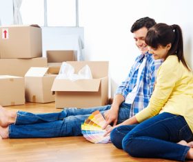 Couples choose wall color Stock Photo 02