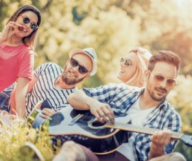 Couples outing party Stock Photo