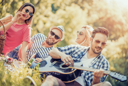 Couples outing party Stock Photo