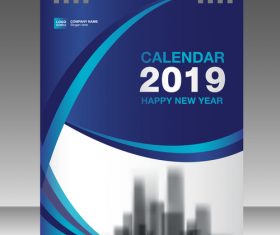 Cover Calendar 2019 year vector tempalte 01