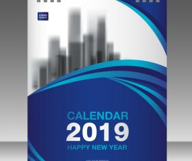 Cover Calendar 2019 year vector tempalte 02