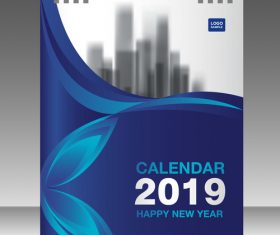 Cover Calendar 2019 year vector tempalte 03