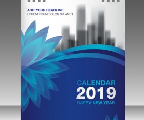 Cover Calendar 2019 year vector tempalte 04
