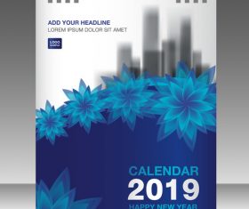 Cover Calendar 2019 year vector tempalte 05