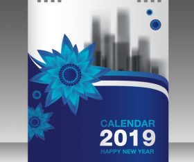 Cover Calendar 2019 year vector tempalte 06