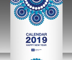 Cover Calendar 2019 year vector tempalte 08
