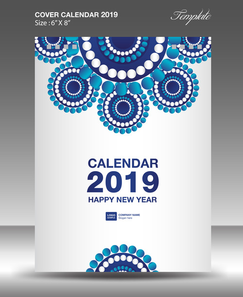 Cover Calendar 2019 year vector tempalte 08
