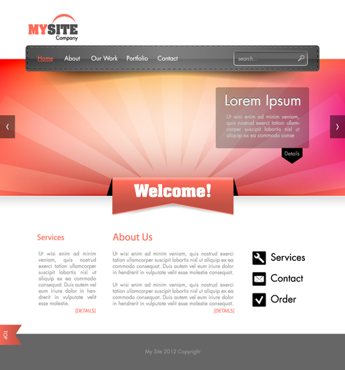 Creative business website vector template