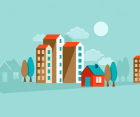 Creative flat city design vector material 02