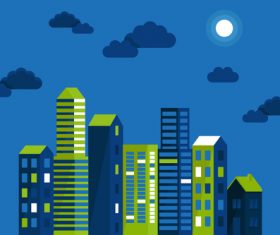 Creative flat city design vector material 04