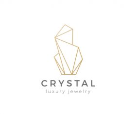 Crystal gem stone logo vector