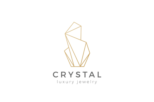 Crystal gem stone logo vector
