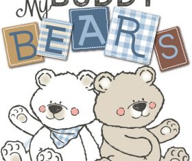 Cute animal background vector