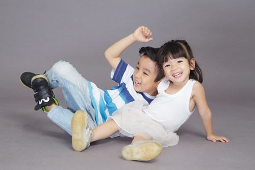 Cute brother and sister Stock Photo