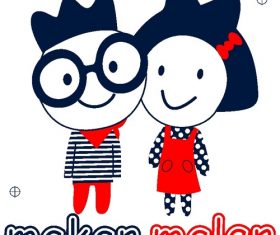 Cute cartoon Primary school student vector