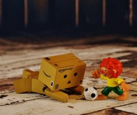 Cute decoration with small toys Stock Photo