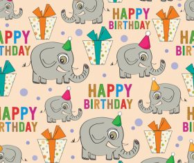 Cute elephant seamless pattern vectors