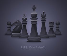 Dark chess background vector