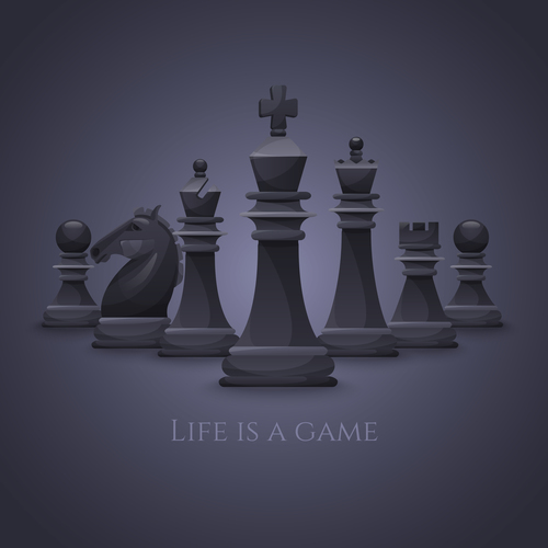 Dark chess background vector