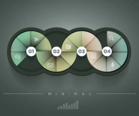 Dark green business infographic vector