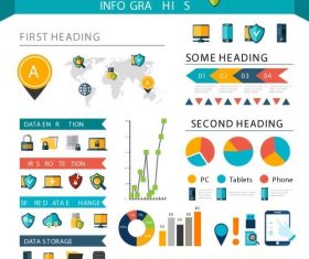 Data rotetion infographic template vector