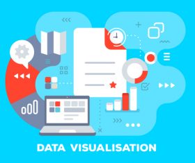 Data visualisation business flat template vector