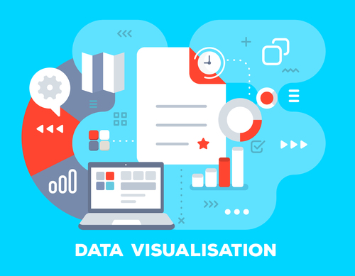 Data visualisation business flat template vector