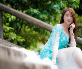 Demure dignified Asian girl Stock Photo
