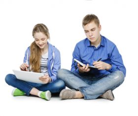 Different ways of learning for boys and girls Stock Photo 01