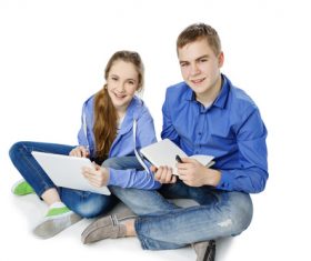 Different ways of learning for boys and girls Stock Photo 03