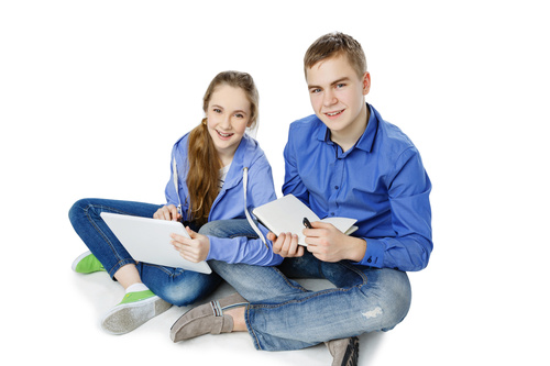 Different ways of learning for boys and girls Stock Photo 03