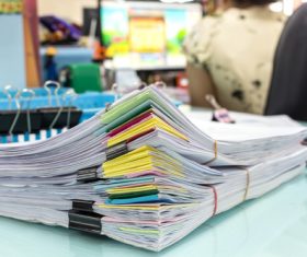 Documents on the desk Stock Photo