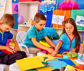 Doing handmade children Stock Photo 02