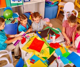 Doing handmade children Stock Photo 03