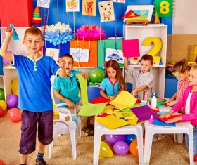 Doing handmade children Stock Photo 04