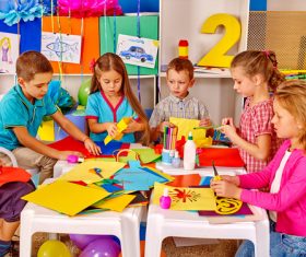 Doing handmade children Stock Photo 05