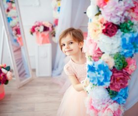 Dress up beautiful little girl Stock Photo 01