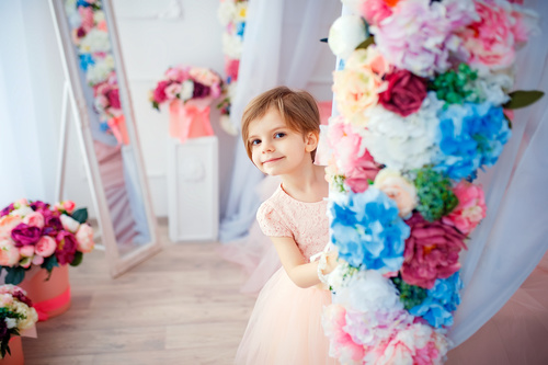 Dress up beautiful little girl Stock Photo 01