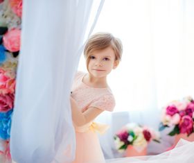 Dress up beautiful little girl Stock Photo 02