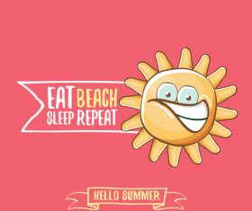 Eat sleep beach summer poster template vector 09