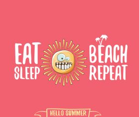 Eat sleep beach summer poster template vector 10