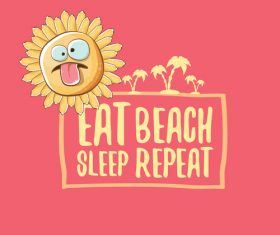 Eat sleep beach summer poster template vector 11
