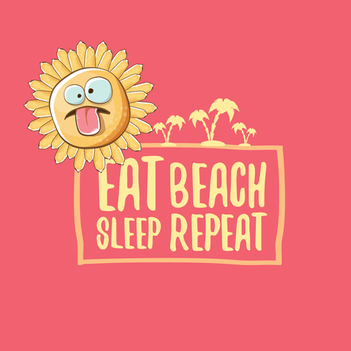 Eat sleep beach summer poster template vector 11