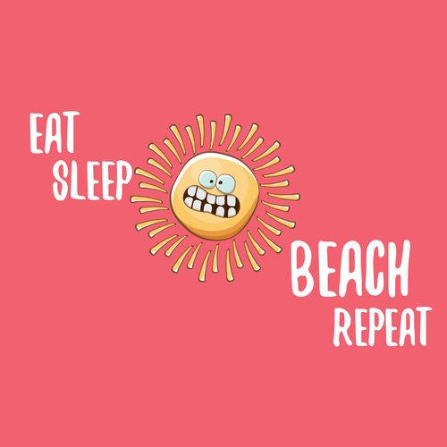 Eat sleep beach summer poster template vector 12