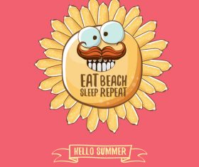 Eat sleep beach summer poster template vector 13