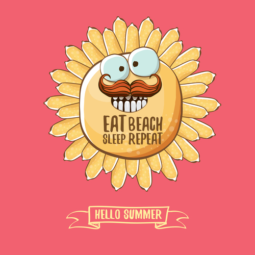 Eat sleep beach summer poster template vector 13