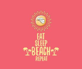 Eat sleep beach summer poster template vector 14