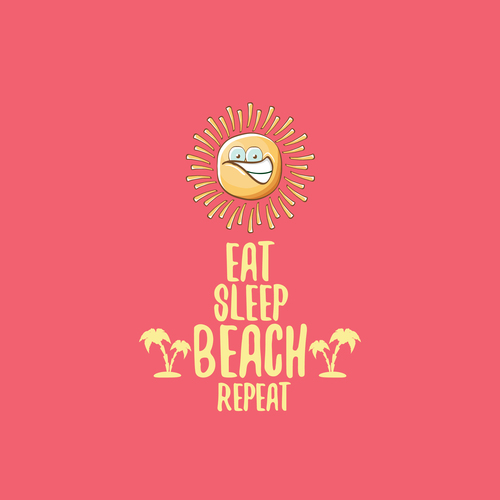 Eat sleep beach summer poster template vector 14
