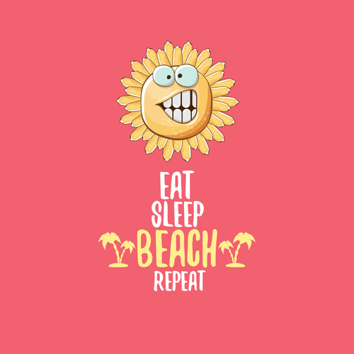 Eat sleep beach summer poster template vector 15
